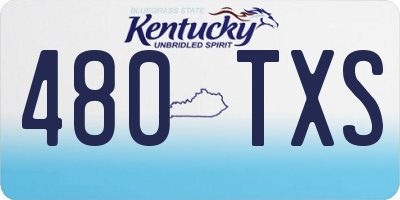 KY license plate 480TXS