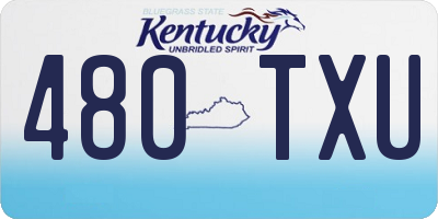KY license plate 480TXU