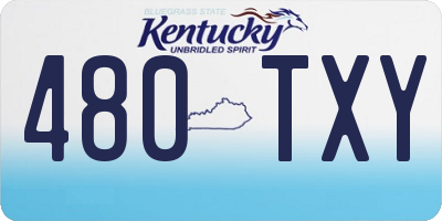 KY license plate 480TXY