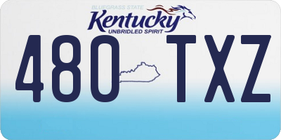 KY license plate 480TXZ