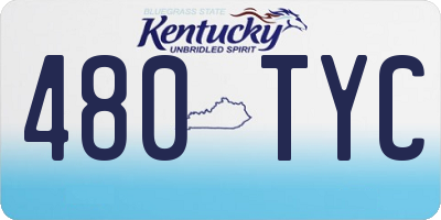 KY license plate 480TYC