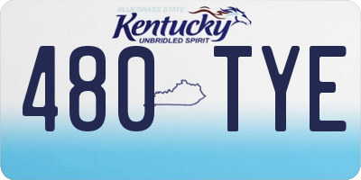 KY license plate 480TYE