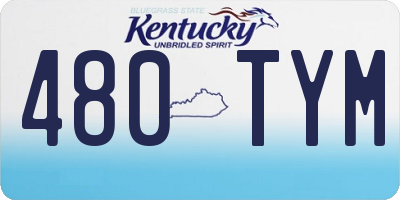 KY license plate 480TYM