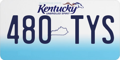 KY license plate 480TYS