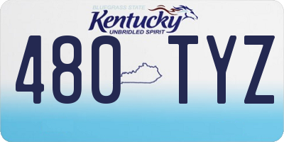 KY license plate 480TYZ