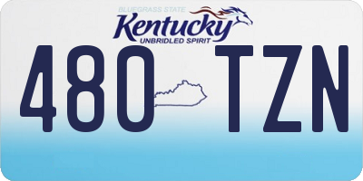 KY license plate 480TZN
