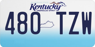 KY license plate 480TZW