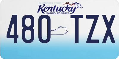 KY license plate 480TZX