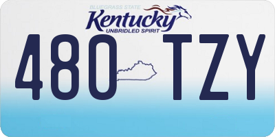 KY license plate 480TZY