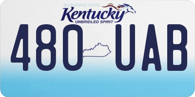 KY license plate 480UAB