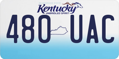 KY license plate 480UAC