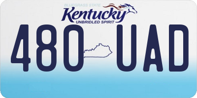 KY license plate 480UAD