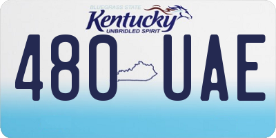 KY license plate 480UAE