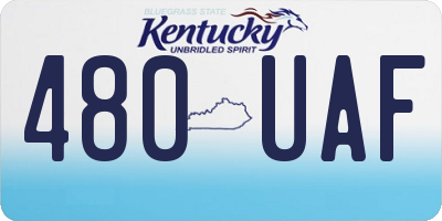 KY license plate 480UAF