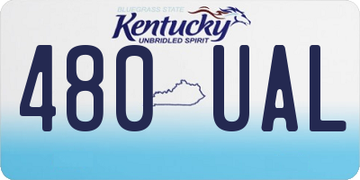 KY license plate 480UAL