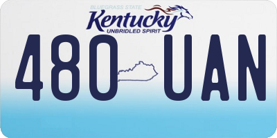 KY license plate 480UAN