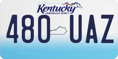 KY license plate 480UAZ