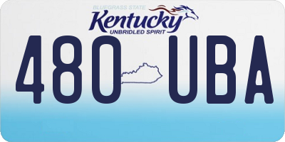 KY license plate 480UBA