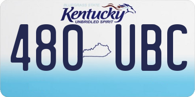 KY license plate 480UBC