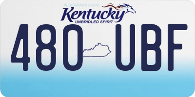 KY license plate 480UBF