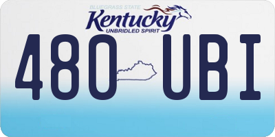 KY license plate 480UBI