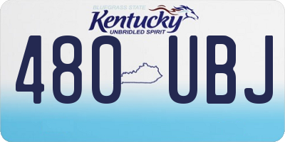 KY license plate 480UBJ