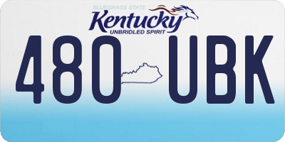 KY license plate 480UBK