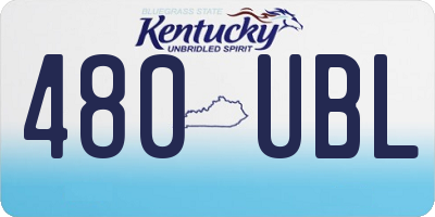 KY license plate 480UBL