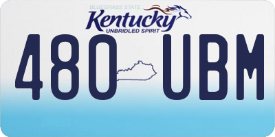 KY license plate 480UBM