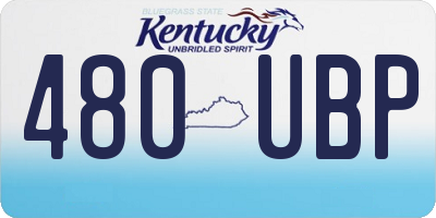 KY license plate 480UBP