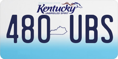 KY license plate 480UBS