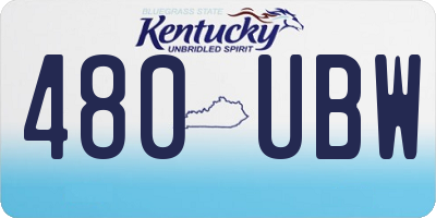 KY license plate 480UBW