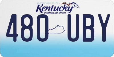 KY license plate 480UBY
