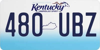 KY license plate 480UBZ