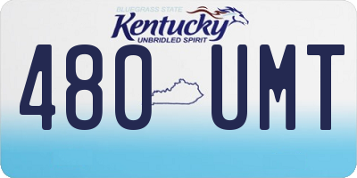 KY license plate 480UMT