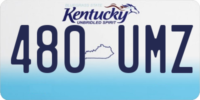 KY license plate 480UMZ