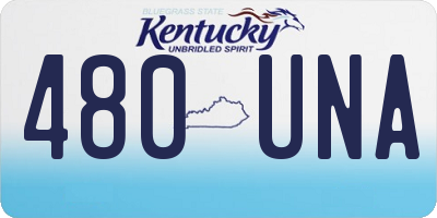 KY license plate 480UNA