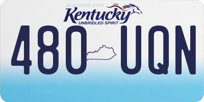 KY license plate 480UQN