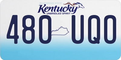 KY license plate 480UQO