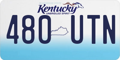KY license plate 480UTN