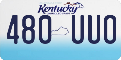KY license plate 480UUO