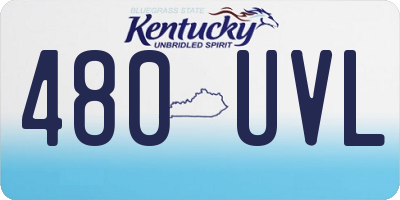 KY license plate 480UVL