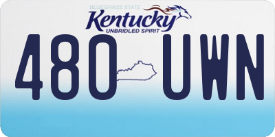 KY license plate 480UWN