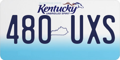 KY license plate 480UXS