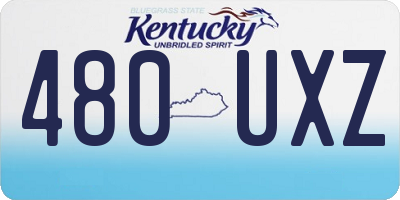 KY license plate 480UXZ