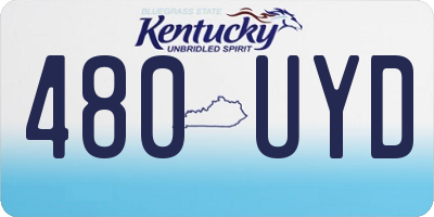 KY license plate 480UYD
