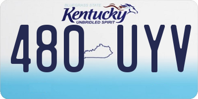 KY license plate 480UYV