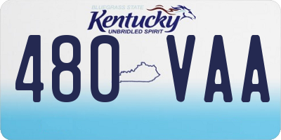KY license plate 480VAA