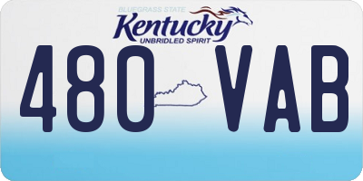 KY license plate 480VAB