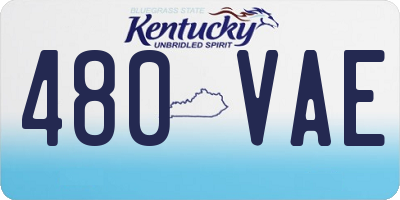 KY license plate 480VAE